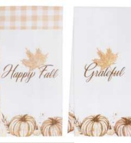 Printed Kitchen Towels — Happy Fall Checks And Grateful
