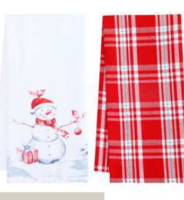 Christmas Printed Kitchen Towels — Snowman