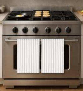 Kitchen Towel Striped Pastels — Beige