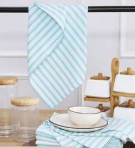 Kitchen Towel Striped Pastels — Blue