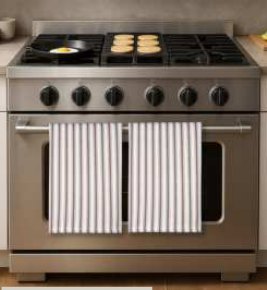 Kitchen Towel Striped Pastels — Nut Brown