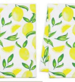 Summer Printed Kitchen Towels — Vibrant Lemon