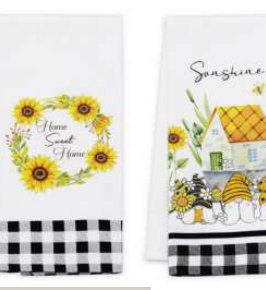 Summer Printed Kitchen Towels — Gnome Sunflower