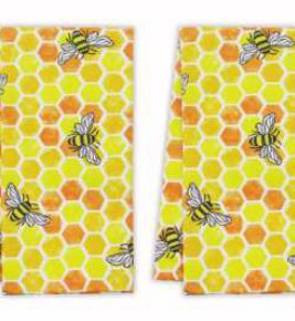 Summer Printed Kitchen Towels — Honey Comb Bee