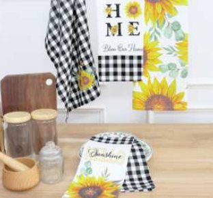 Summer Printed Kitchen Towels — Sunflower