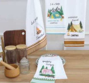 Summer Printed Kitchen Towels — Camping