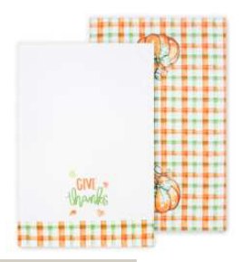 Fall Printed Kitchen Towels — Vibrant Give Thanks