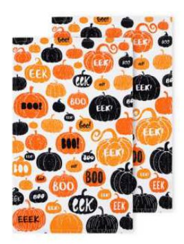Halloween Printed Kitchen Towels — Boo