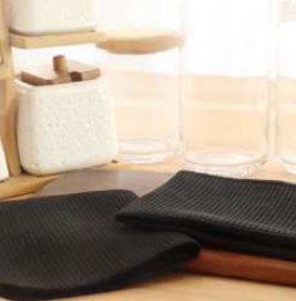 Waffle Dish Cloth · Solid — Black