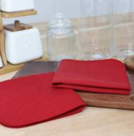 Waffle Dish Cloth · Solid — Red