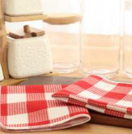 Waffle Dish Cloth · Buffalo Checked — Red/White