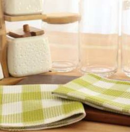 Waffle Dish Cloth · Buffalo Checked — Light Green/White