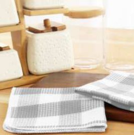 Waffle Dish Cloth · Buffalo Checked — Grey/White
