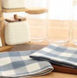 Waffle Dish Cloth · Buffalo Checked — Smoky Grey/White
