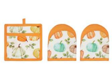 Pot Holder + Oven Mitts · Print — Pumpkin Patch