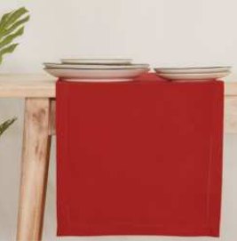 Table Runner · Solid Hemstitch — Red