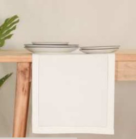 Table Runner · Solid Hemstitch — White