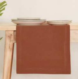 Table Runner · Solid Hemstitch — Rust
