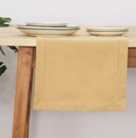 Table Runner · Solid Hemstitch — Beige