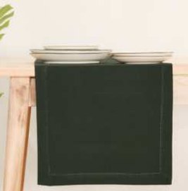 Table Runner · Solid Hemstitch — Olive Green
