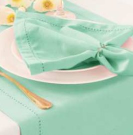 Table Runner · Solid Hemstitch — Turquoise