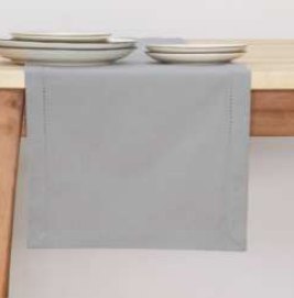 Table Runner · Solid Hemstitch — Ash Grey