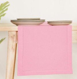 Table Runner · Solid Hemstitch — Blush Pink