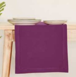 Table Runner · Solid Hemstitch — Purple