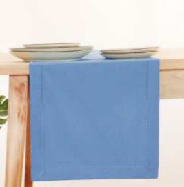 Table Runner · Solid Hemstitch — Light Blue
