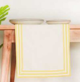 Table Runner · Solid Hemstitch — Yellow/White