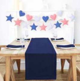 Table Runner · Solid Hemstitch — Navy Blue