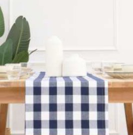 Table Runner · Buffalo Checked — Blue/White