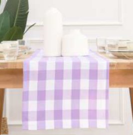 Table Runner · Buffalo Checked — Lavender/White