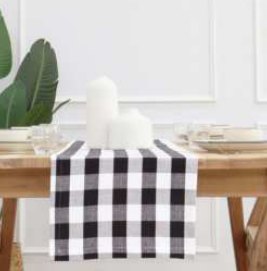 Table Runner · Buffalo Checked — Black/White