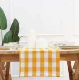 Table Runner · Buffalo Checked — Honey Gold/White