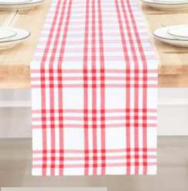 Table Runner · Homestead Plaid — Red/White
