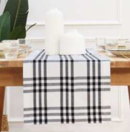 Table Runner · Homestead Plaid — Black/White