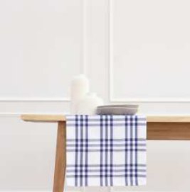 Table Runner · Homestead Plaid — Blue/White