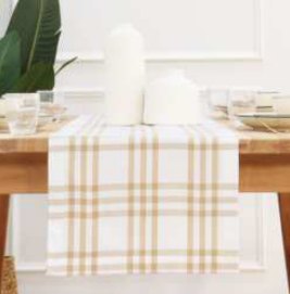 Table Runner · Homestead Plaid — Beige/White