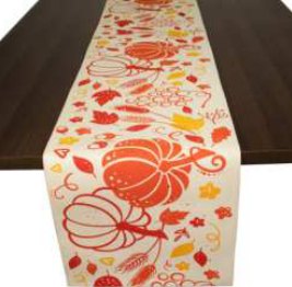 Fall / Autumn Leaves Printed Runner — G.Yellow/Rust/Burgandy