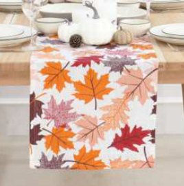 Fall / Autumn Leaves Printed Runner — Rust/Gold/Brown