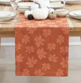 Fall / Autumn Leaves Printed Runner — Jacquard