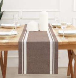 French Striped Runner — Nut Brown/Half.White