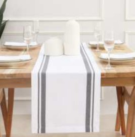 French Striped Runner — Gray/White