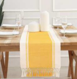 Table Runner · Ribbed Stripe — Golden Yellow