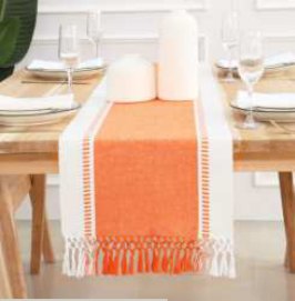 Table Runner · Ribbed Stripe — Orange