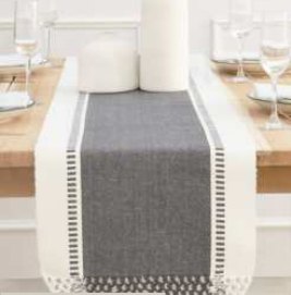 Table Runner · Ribbed Stripe — Dark Grey