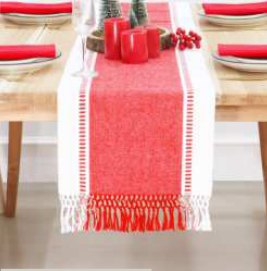 Table Runner · Ribbed Stripe — Red