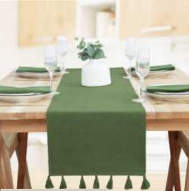 Solid Ribbed Runner — Sage Green