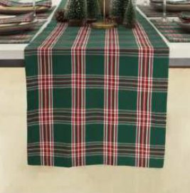 Tartan Plaid Christmas Runner — Green